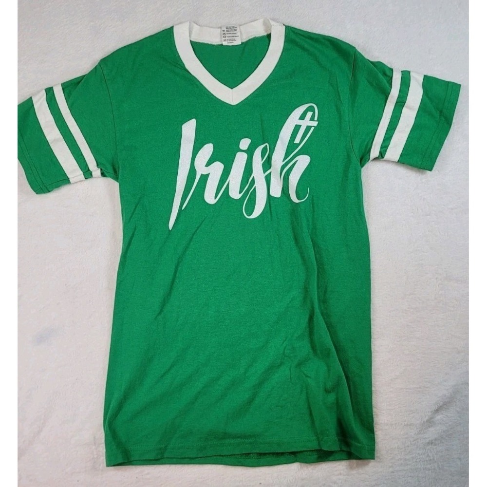 st patricks day shirt Augusta "Irish" Green Small V-neck